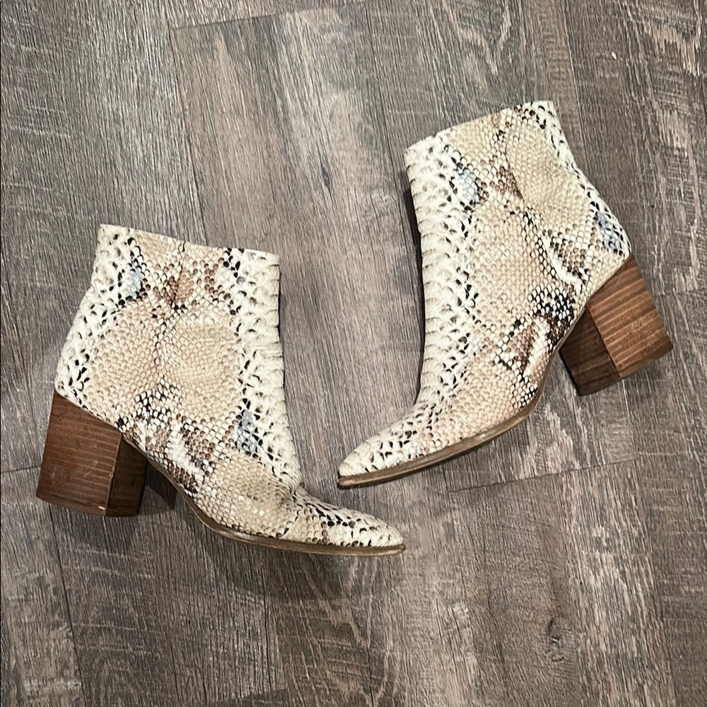 Snakeskin Ankle Booties